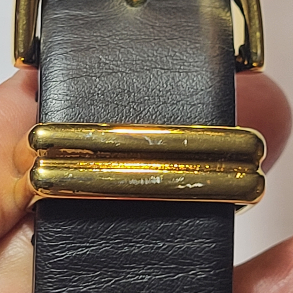 KHAITE Elegant Black Leather Belt with Gold Buckle. Not Original Pack. # 245 - Picture 5 of 14